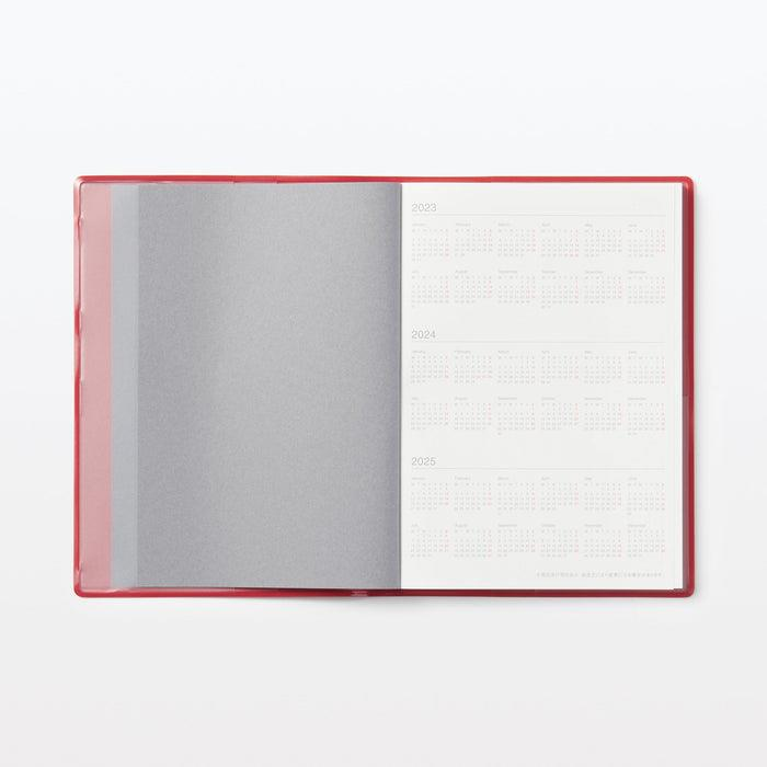 Muji 2024 Monthly/Weekly Planner - Monday Start B6 Ajanda Kırmızı
