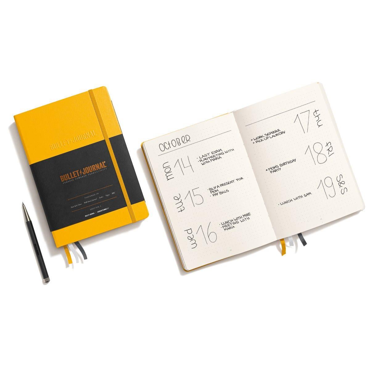 Leuchtturm1917 x Bullet Journal Limited Edition Sert Kapak A5 Noktalı Defter Yellow24 371205
