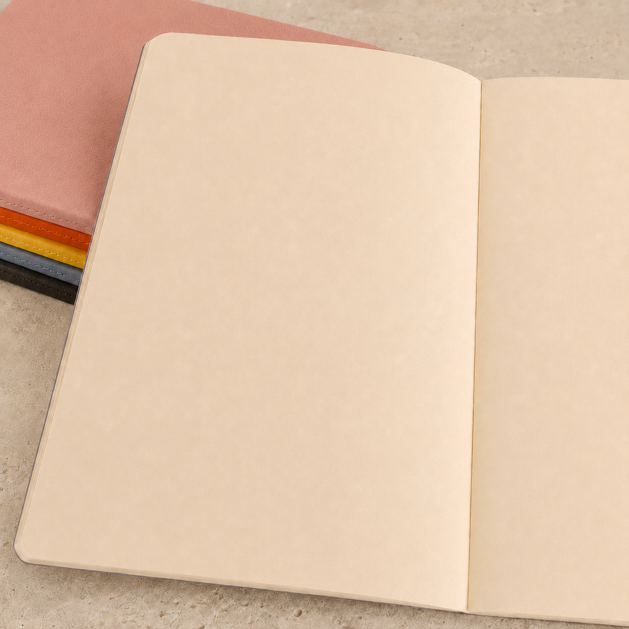 PULKO Notebook Signature Not Defteri, (13x21cm), Terzi Dikiş, 96 Sayfa, 90gr. Ivory, Düz, 0750, Beige