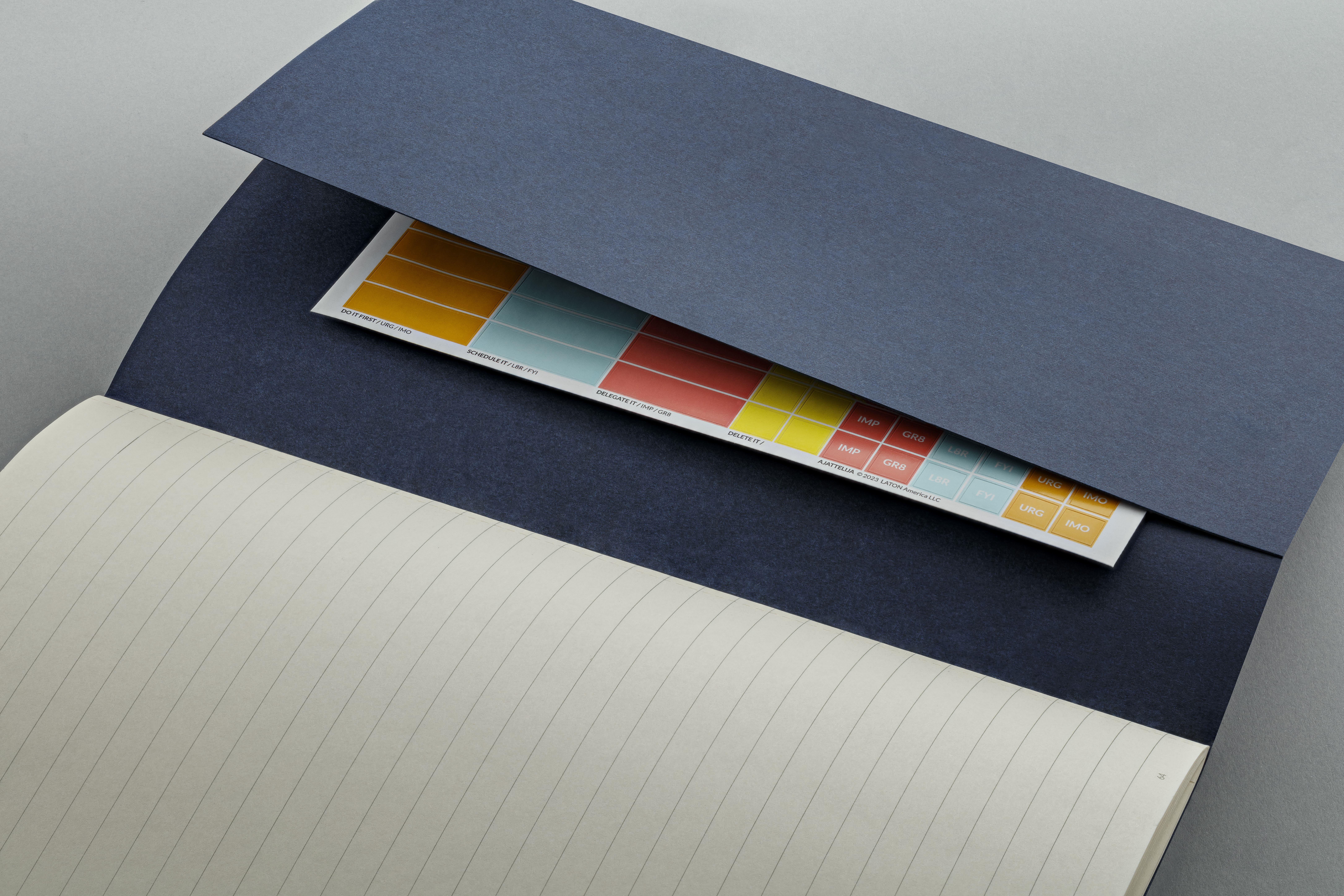 Laton Ilmiö A5 Keten Kumaş Sert Kapaklı Defter Dark Blue