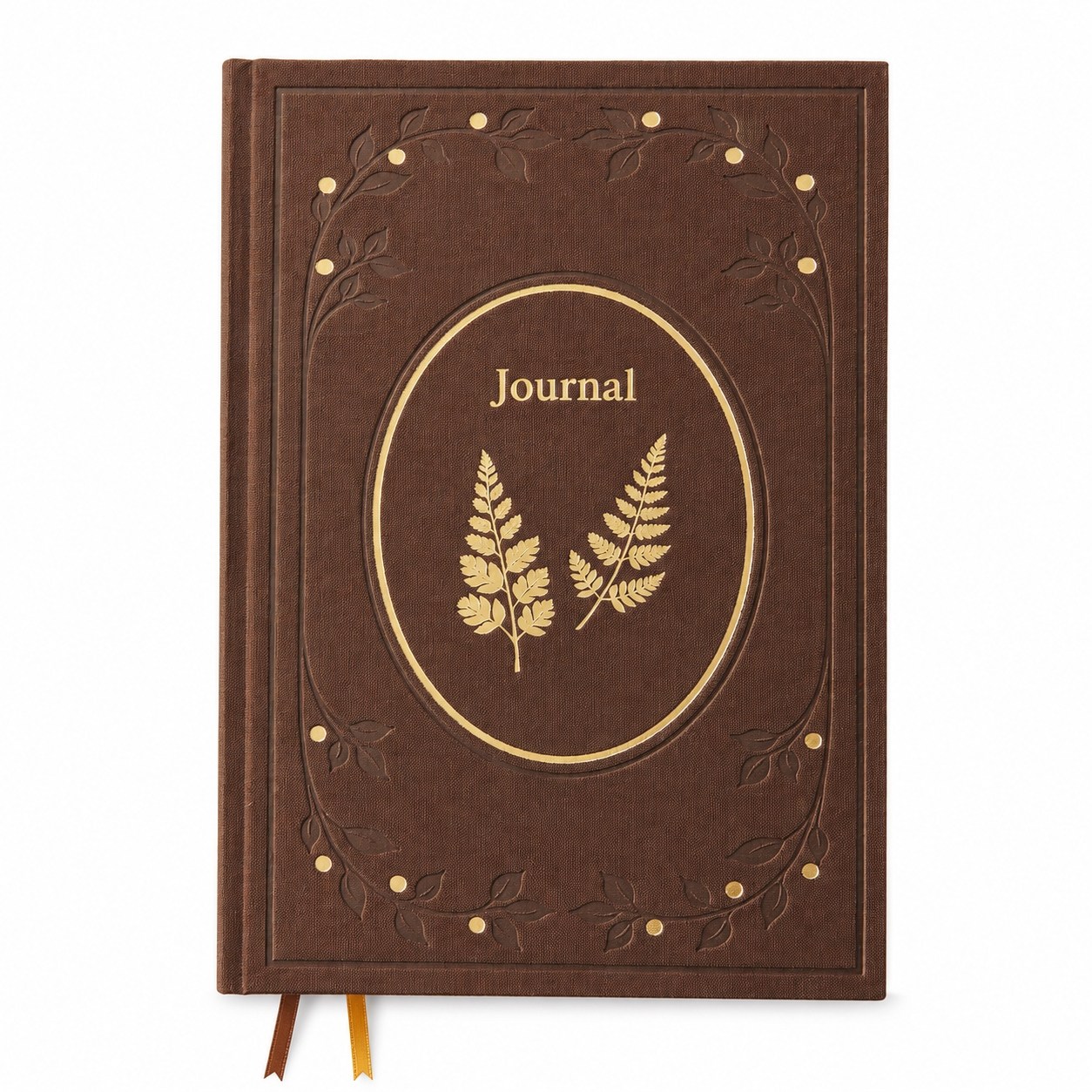 Nova Crafts Keten Journal Yaldız Kenar Çizgili Defter 17x24 cm. 110 gr. Ivory 200 sy. Brown