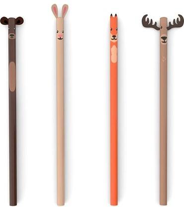 Kikkerland Wooden Ahşap Orman Kalem Seti