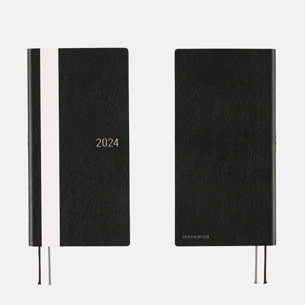 Hobonichi Techo Weeks English Version - White Line Black 2024 Jan. Start 
