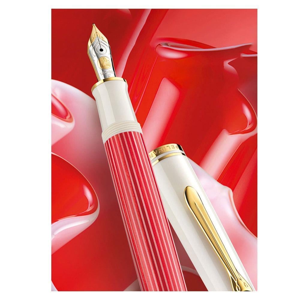 Pelikan Souverän M600 Red-White Dolma Kalem (EF) Uç 
