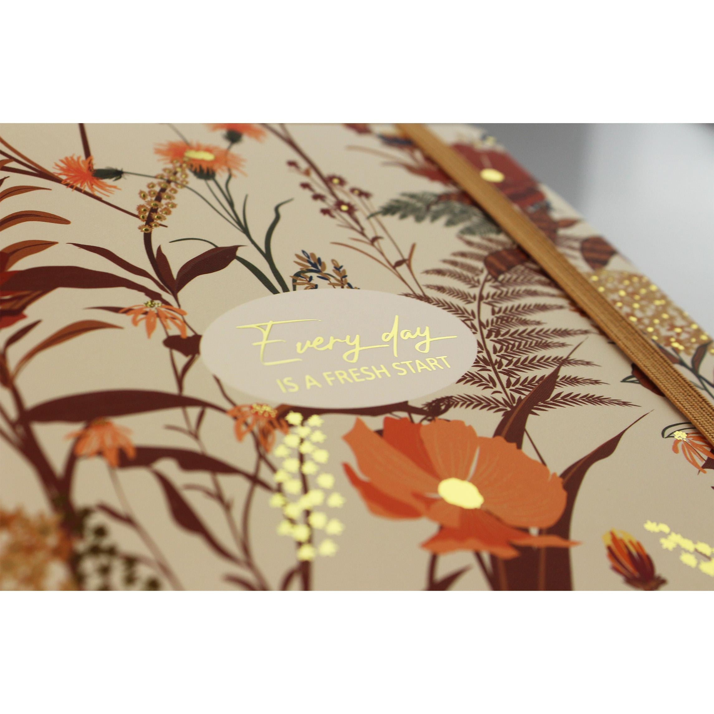 PULKO Notebook Every Day Is A Fresh Start Serisi, (14x20cm), 90gr. Ivory Kağıt, 192 Sayfa, Esnek Kapak, Düz, Anatolian Terracotta