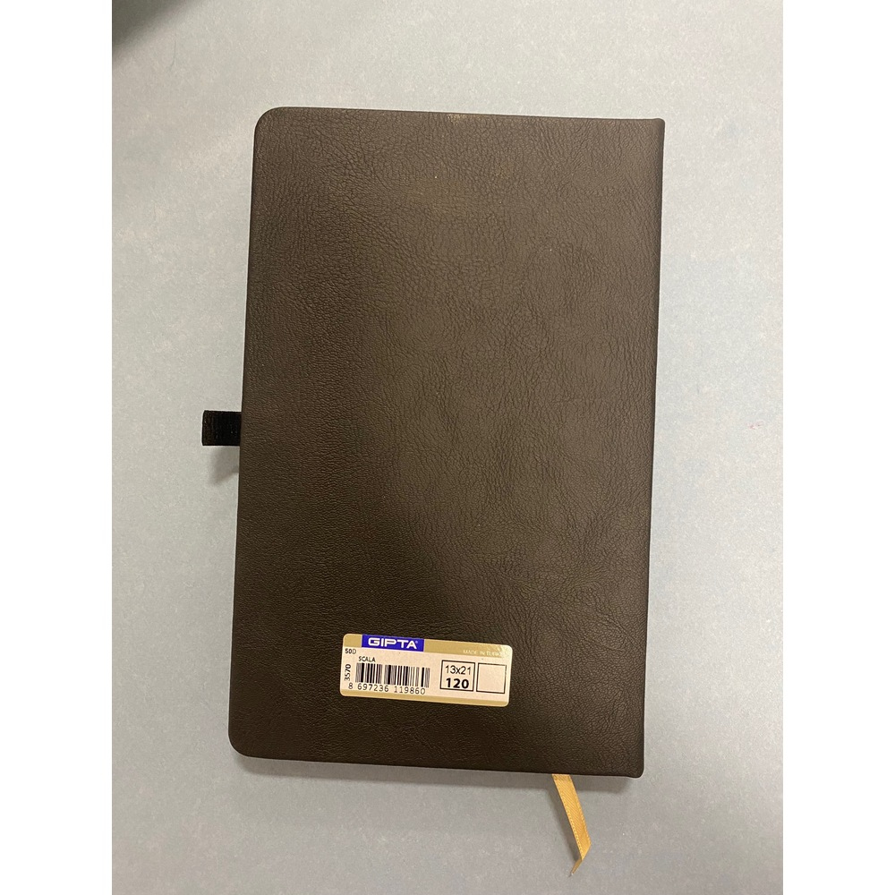 Gıpta Scala Notes Çizgisiz Defter - Altın Orta Boy Yapraklar Siyah