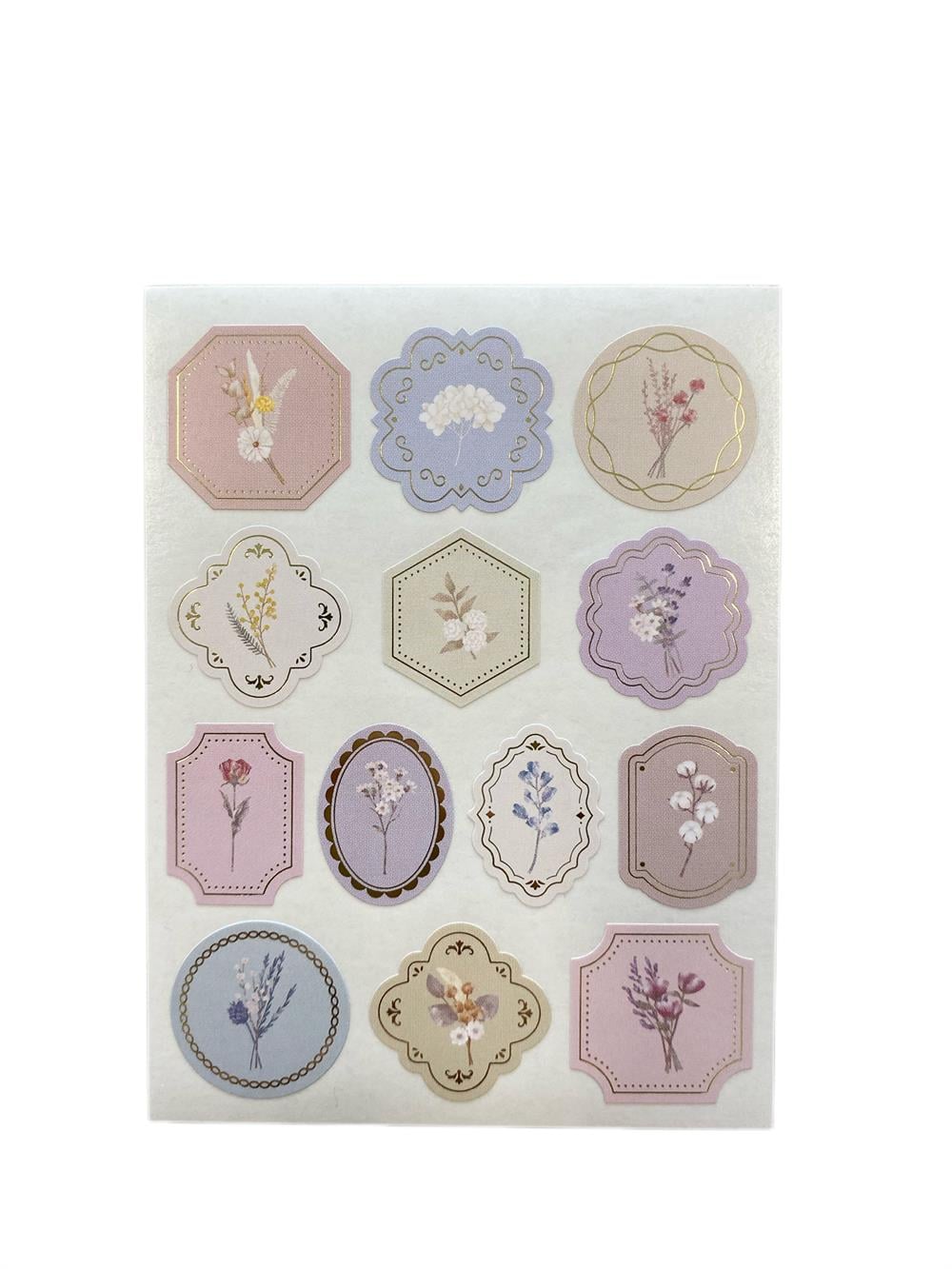 Golden Frame Flower Sticker Set- 52 Parça