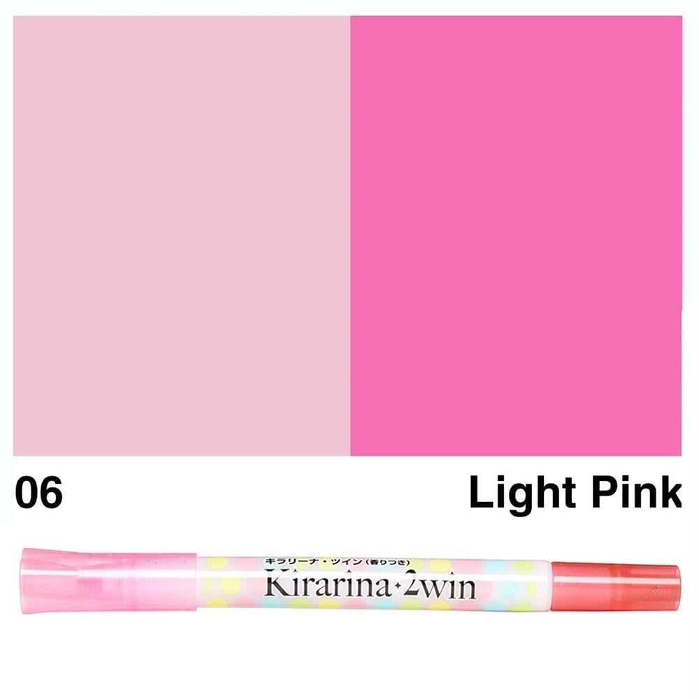 Kirarina 2win Kokulu Light Pink Fosforlu Çift Taraflı Kalem