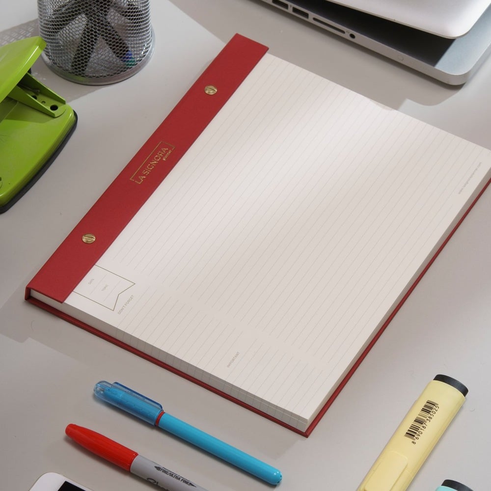 La Signora Large Notepad Red