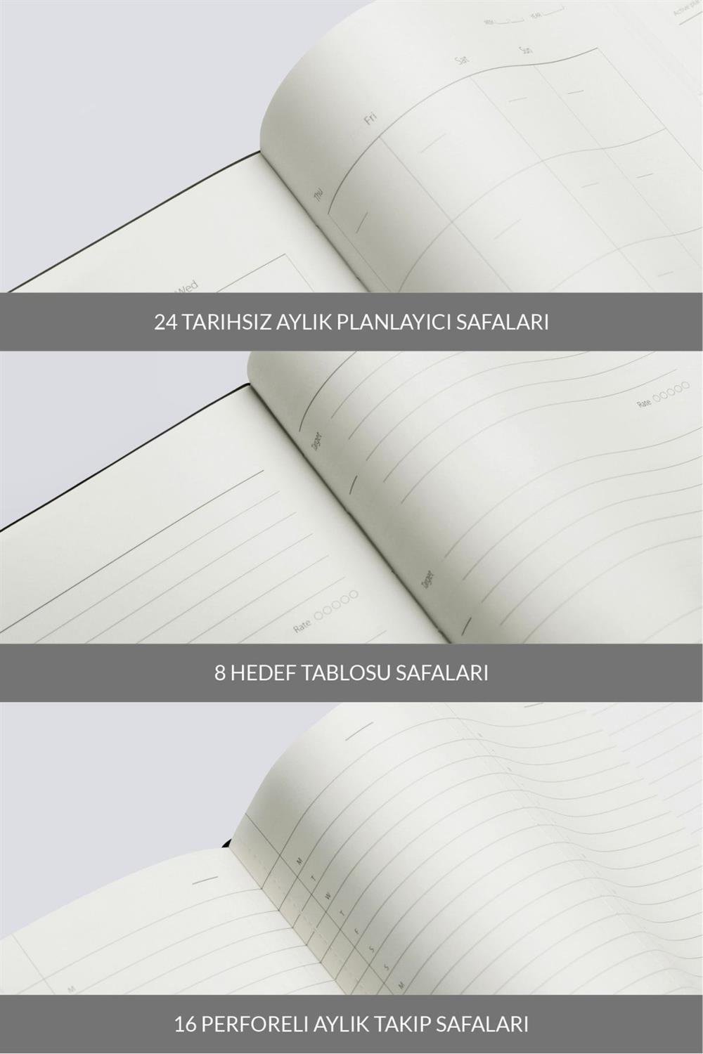 Laton Aina, A5, Tarihsiz Ajanda ve Planlayıcı, Premium Termo Deri Yumuşak Kapak, 368 Sayfa