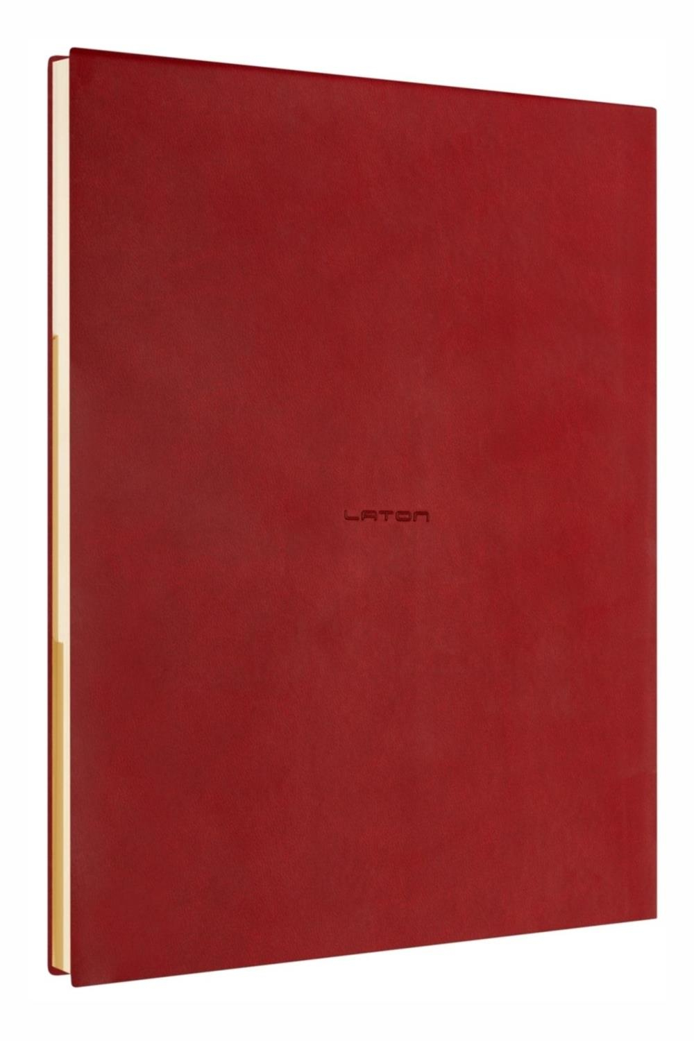 Laton Sepra Kırmızı, B5, Indeksli Bölünmüş Not Defteri, Termo Deri Yumuşak Kapak, 192 Sayfa