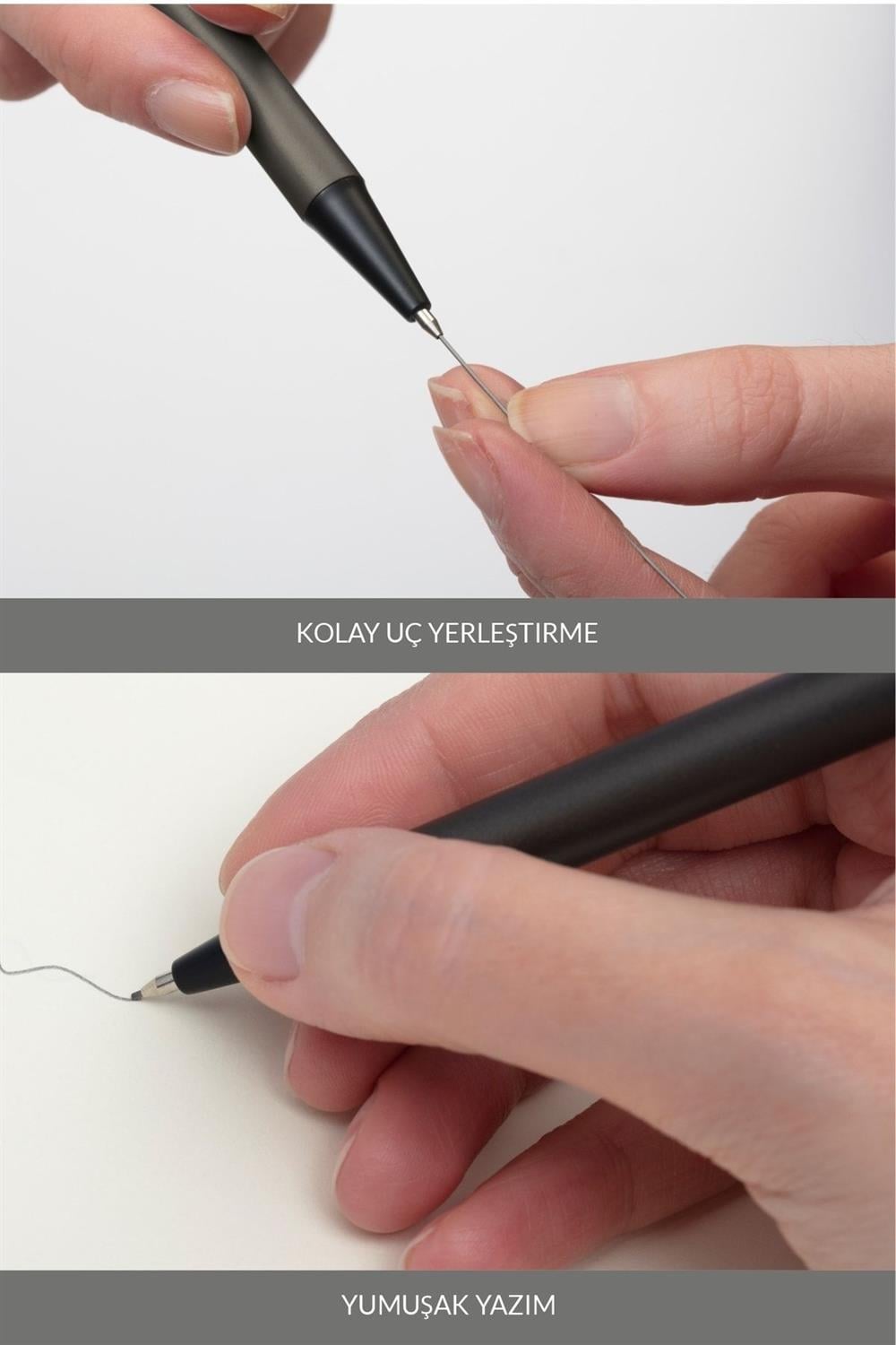 Laton Sıleä, Gri Metal Rapid Mekanik Kurşun Kalem, Mobil Tutucu, 0.7 Mm Uçlu Kalem