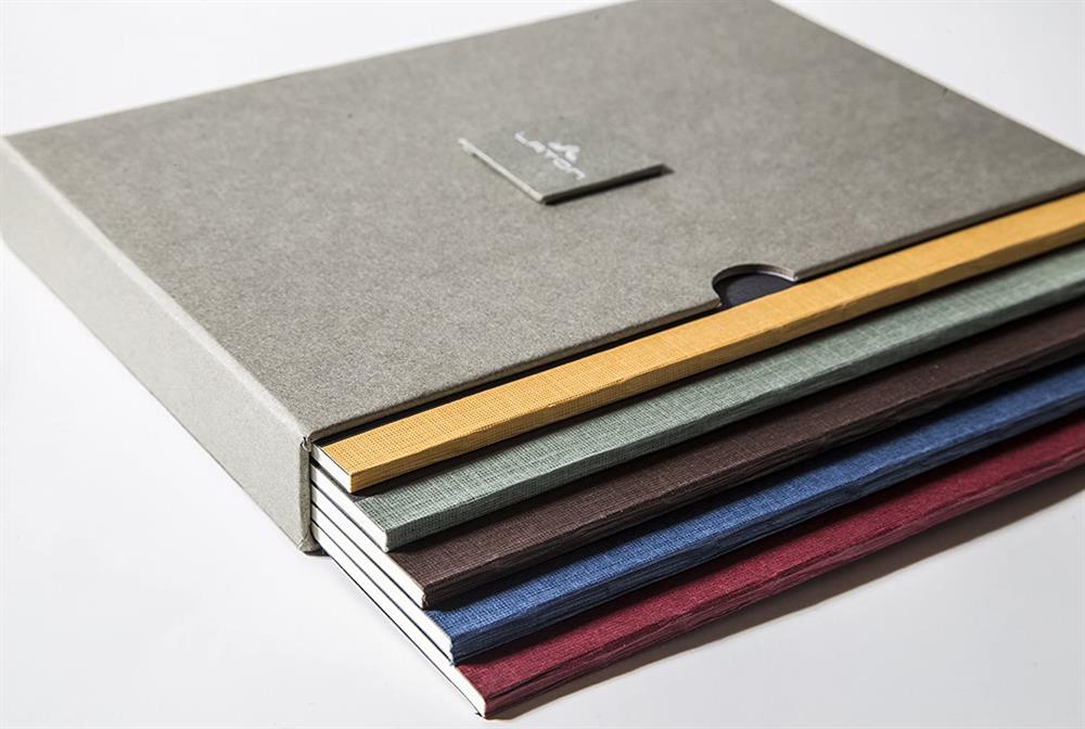 Laton ThinNotes Gri , A5 Boyut, 5 Adet Defter Seti, Yumuşak Kumaş Kapak,