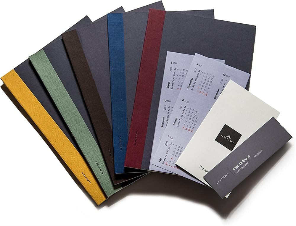 Laton ThinNotes Gri , A5 Boyut, 5 Adet Defter Seti, Yumuşak Kumaş Kapak,