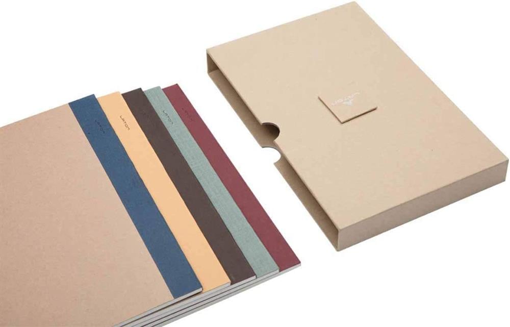 Laton ThinNotes Krem , A5 Boyut, 5 Adet Defter Seti, Yumuşak Kumaş Kapak,