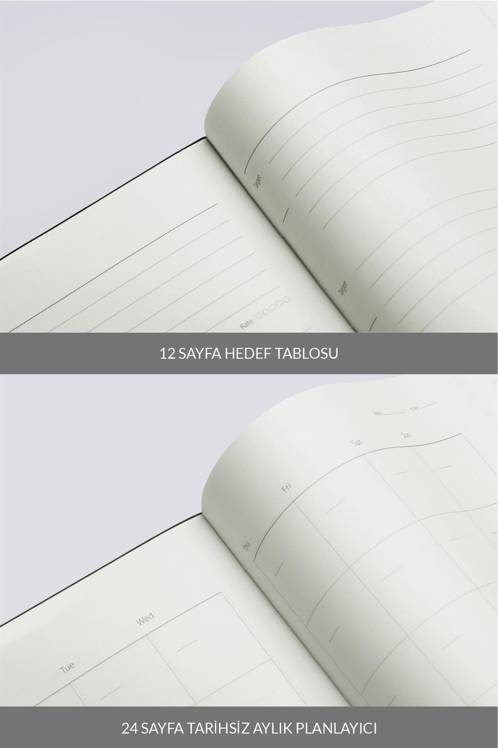 Laton Unelma, A5, Tarihsiz Planlayıcı, Haftalık Planlayıcı, Sert Kumaş Kapak,160 Sayfa