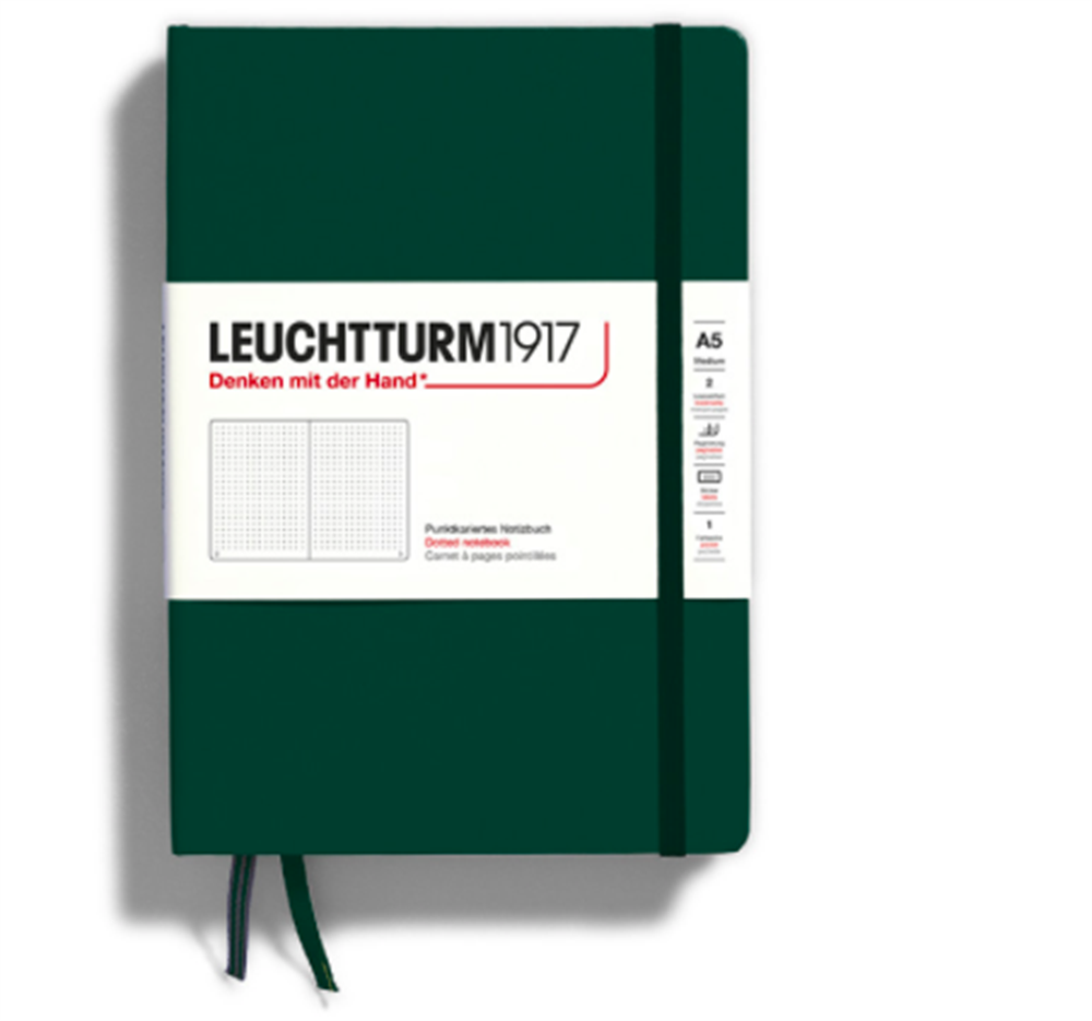 Leuchttrum 1917 Medium(A5) Sert Kapak, 251 Numaralandırılmış Sayfa Defter Forest Green 367255