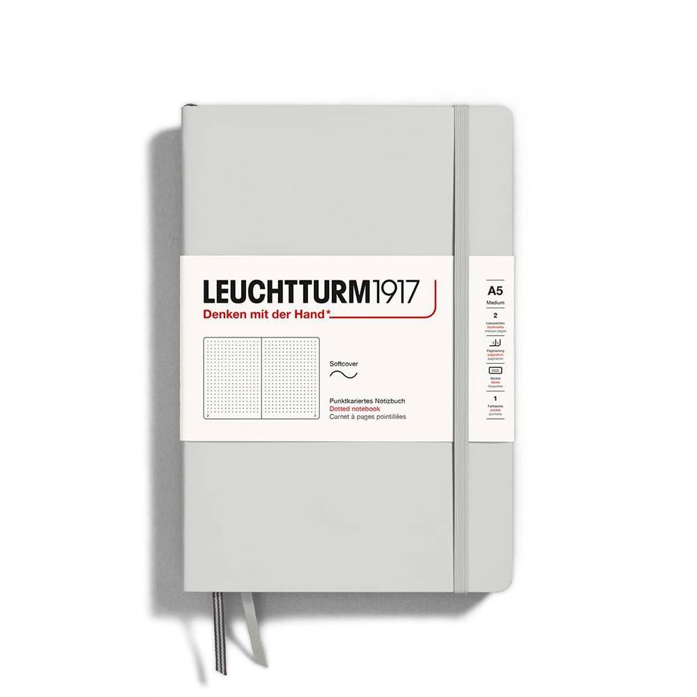 Leuchttrum 1917 Medium(A5) Yumuşak Kapak, 123 Numaralandırılmış Sayfa Defter Light Grey