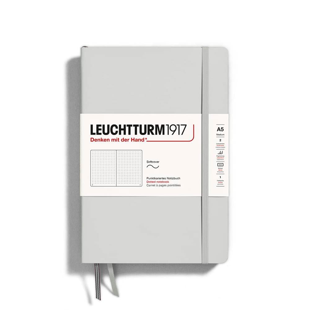 Leuchttrum 1917 Medium(A5) Yumuşak Kapak, 123 Numaralandırılmış Sayfa Defter Light Grey