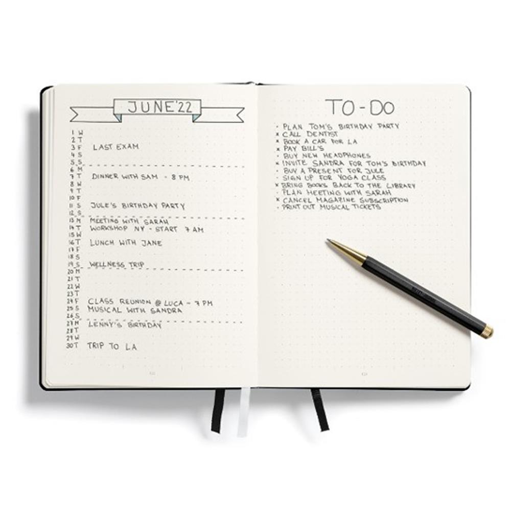 Leuchtturm 1917 Bullet Journal Edition 2 A5 Sert Kapak 240 Noktalı Sayfalar Siyah