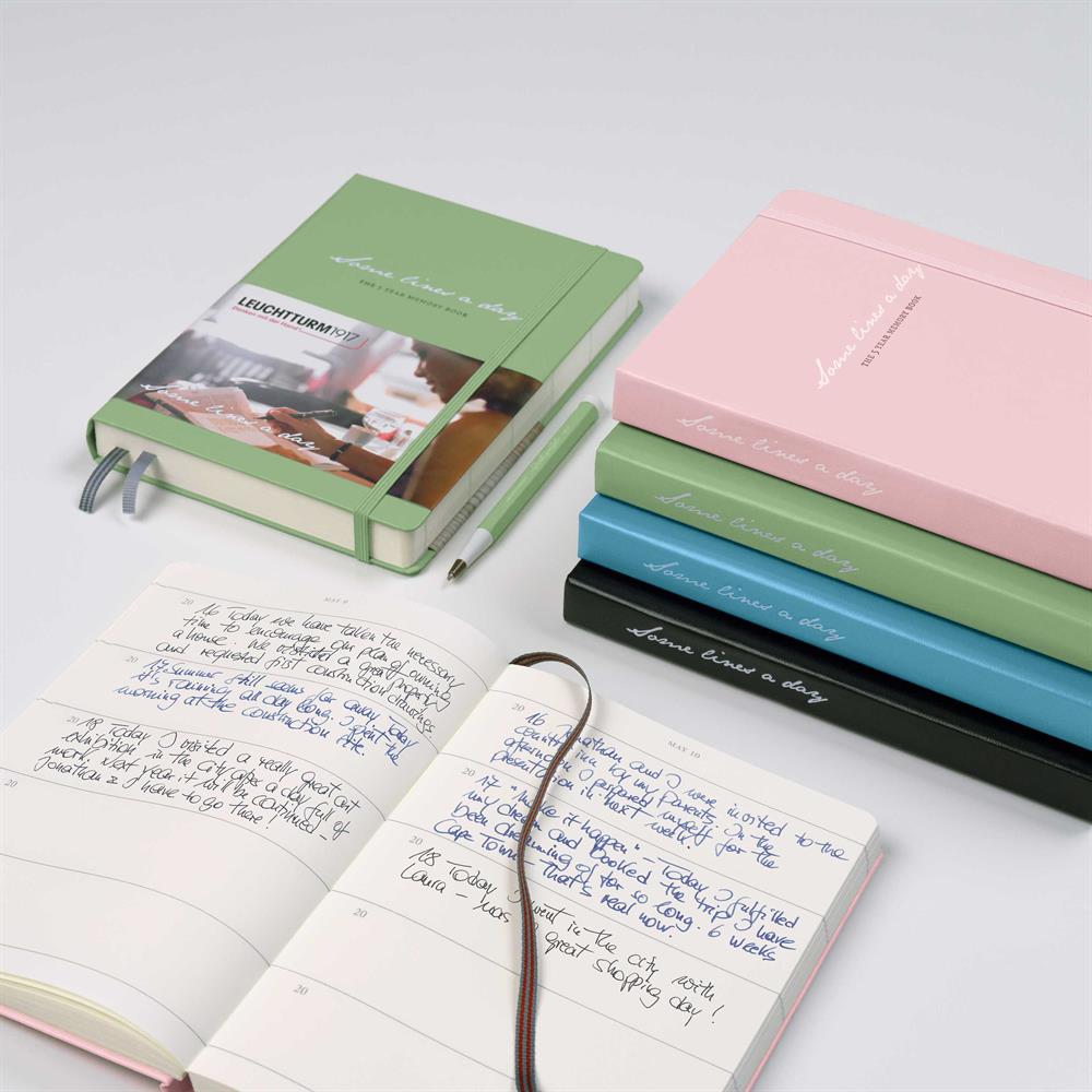 Leuchtturm1917 Some Lines A Day 5 Year Diary Defter Toz Pembe