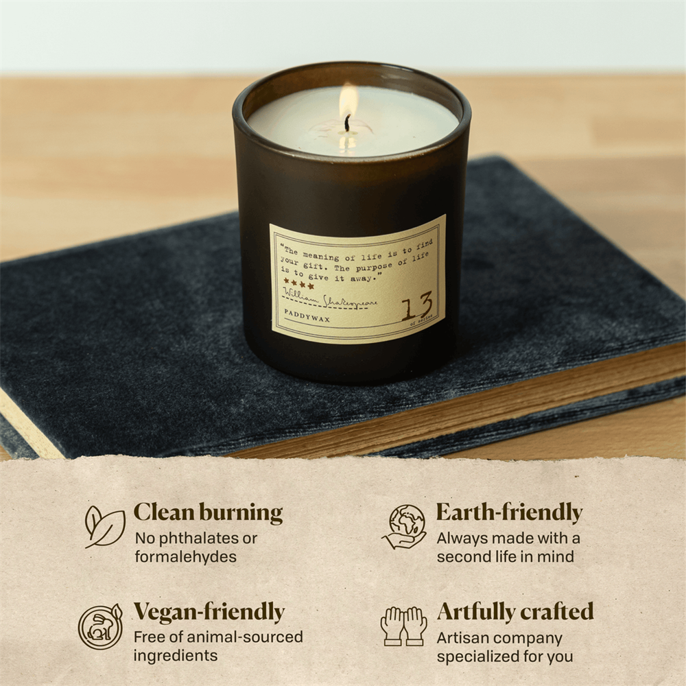 Library Candle William Shakespeare Mum Papirüs, Palm & Eucalyptus 170 gr.