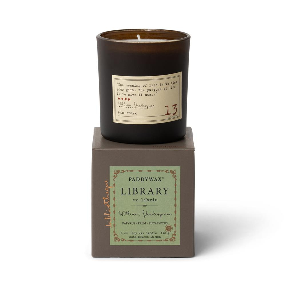 Library Candle William Shakespeare Mum Papirüs, Palm & Eucalyptus 170 gr.