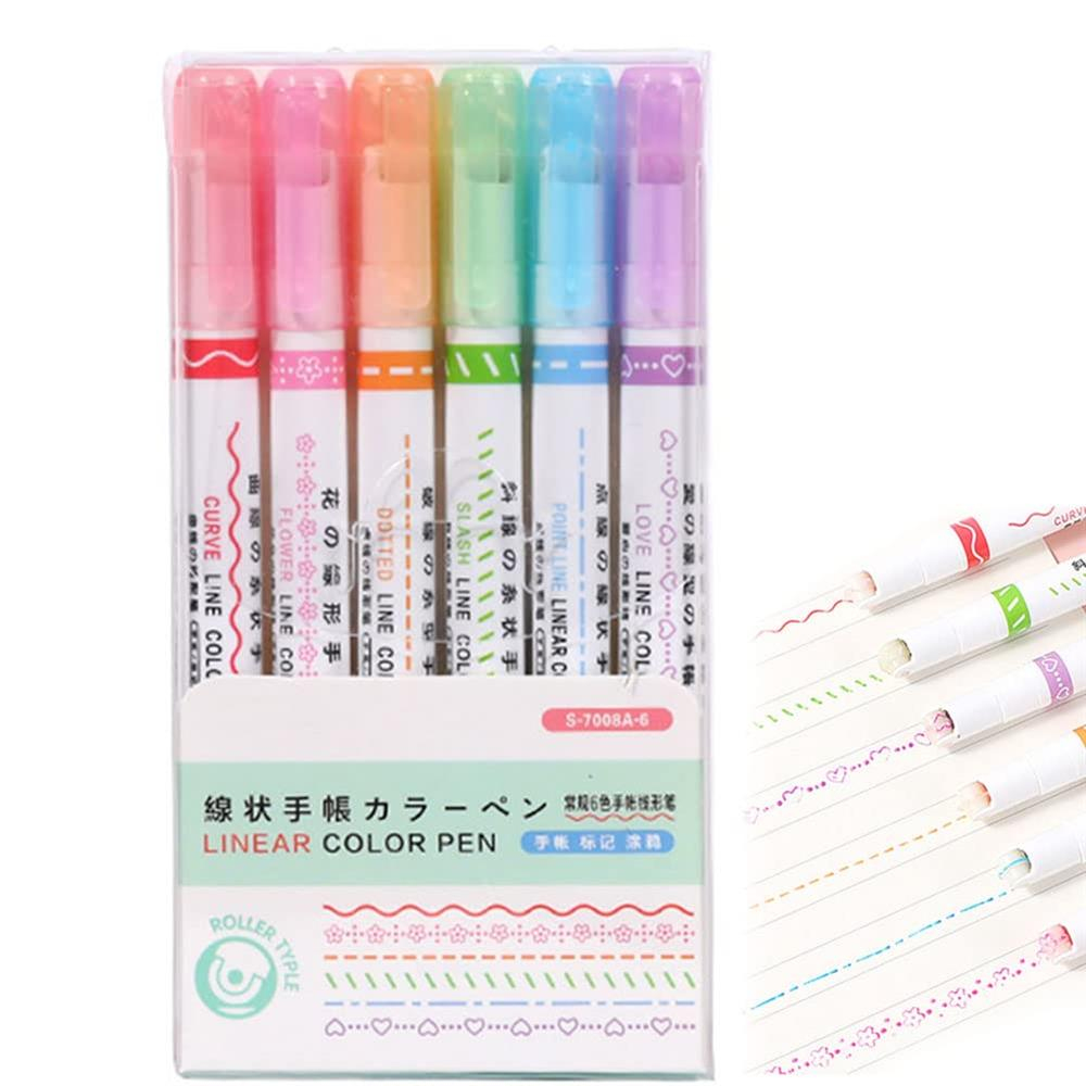 Linear Color Pen Altı Farklı Desenli Kalem Seti