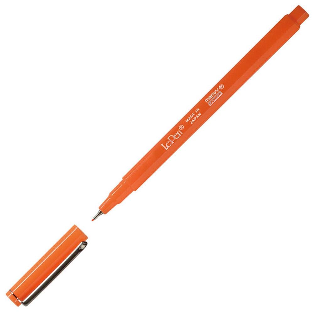 Marvy Uchida Le Pen 4300 Kalem Extra Fine Uç Metal Klips 0.3 mm Parlak Turuncu (Fluorescent Orange)
