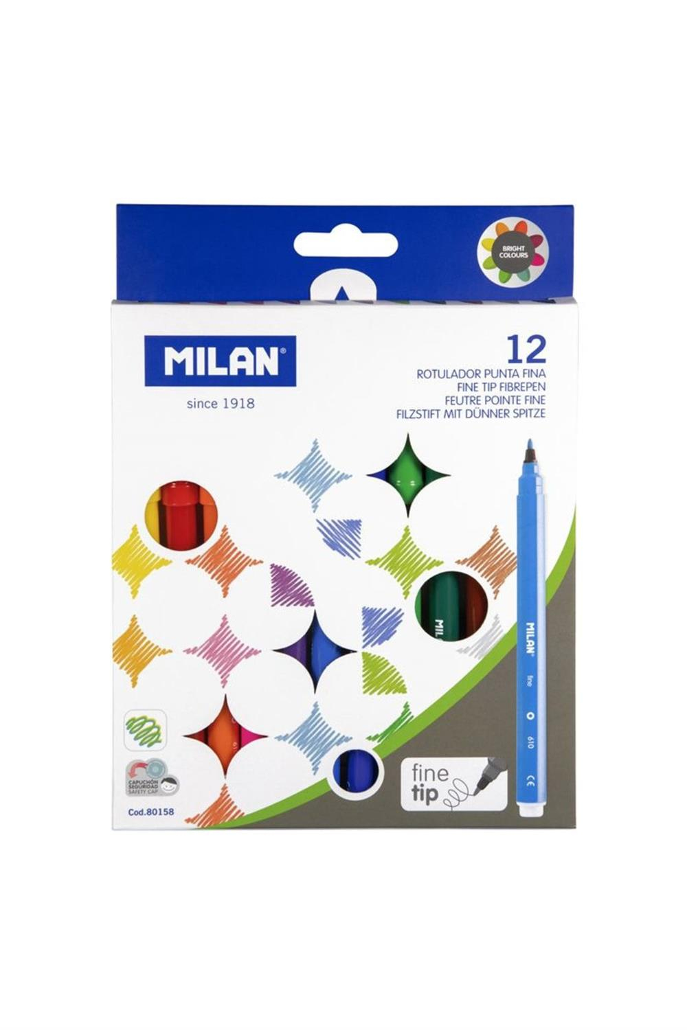 Milan 80158 Fine Keçeli Kalem 12'li