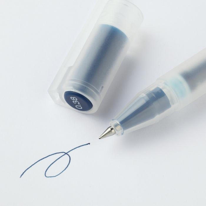 Muji Kapaklı Jel Kalem 0.38 mm Mavi Siyah 