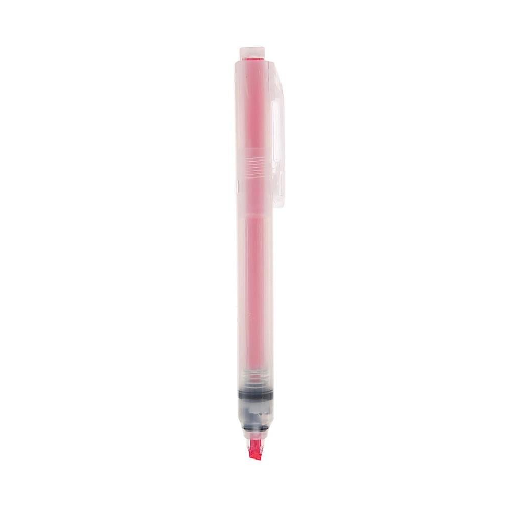 Muji Push Botton Basmalı Neon Pembe Highlighter