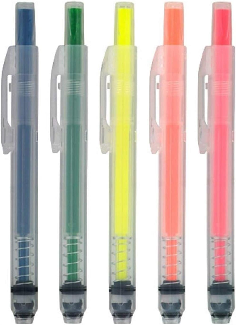 Muji Push Botton Basmalı Neon Pembe Highlighter
