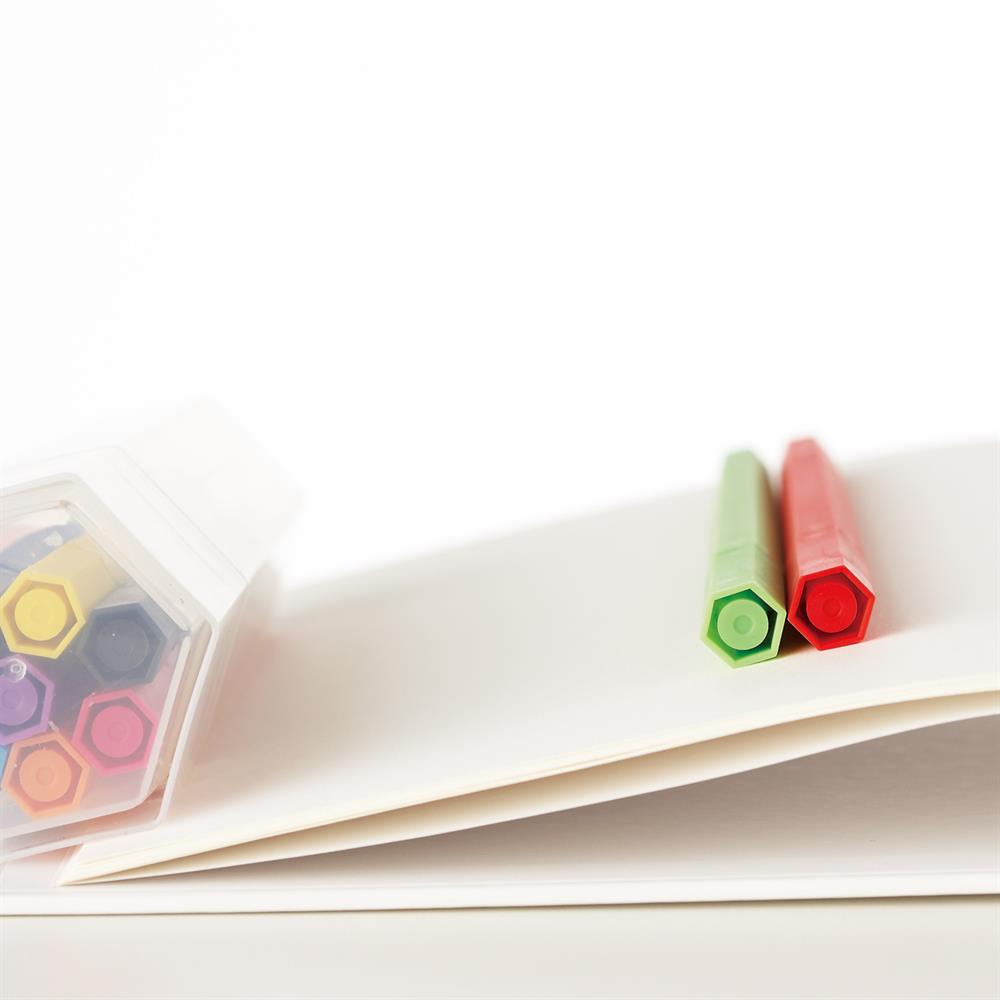 Muji Su Bazlı Hexagon 10'lu Keçeli Kalem Seti