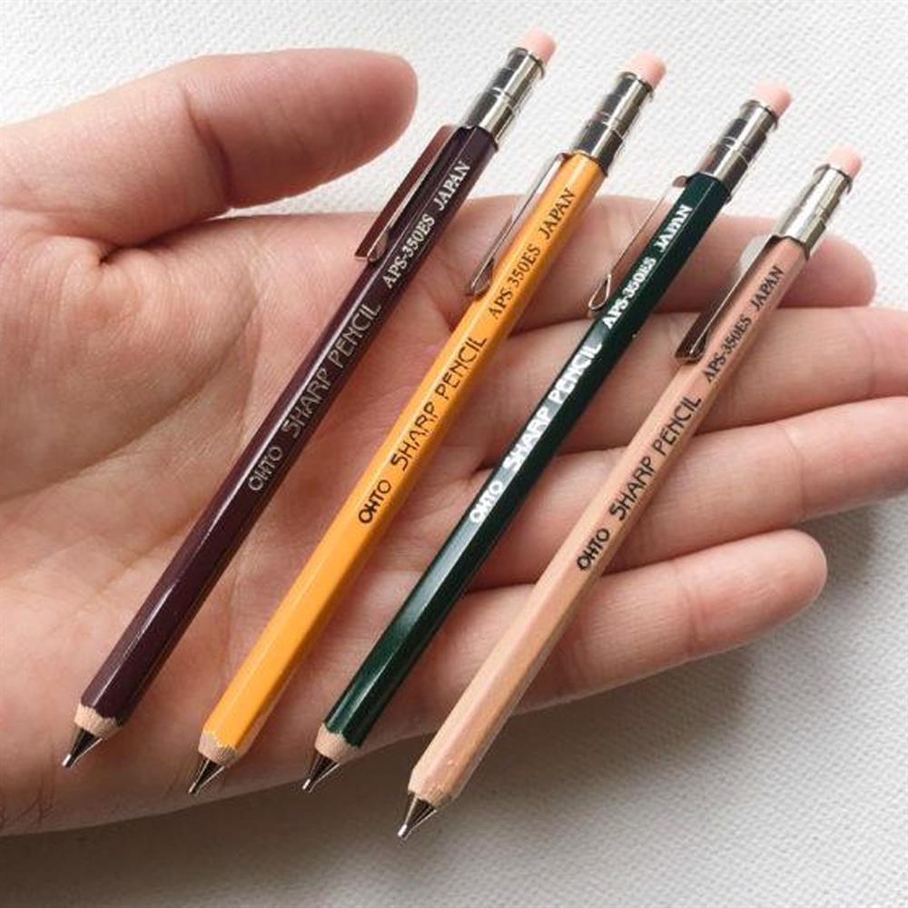 Ohto Wood Sharp Mini Mekanik Kurşun Kalem 0.5mm Sarı APS-350ES