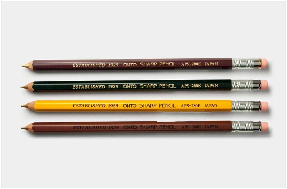 Ohto Wooden Versatil Kalem 0.5mm Bordo Aps-280E