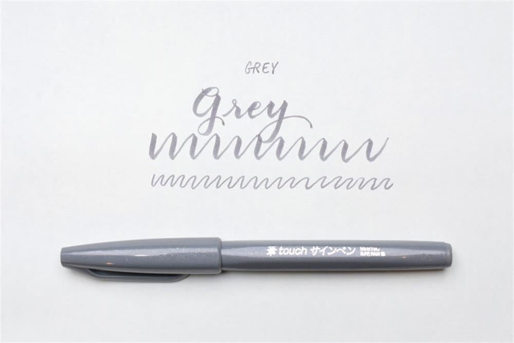 Pentel Brush Sign Fırça Uçlu Keçeli Kalem SES15C Grey