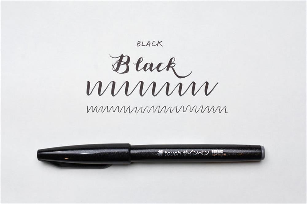 Pentel Brush Sign Fırça Uçlu Keçeli Kalem SES15C Black
