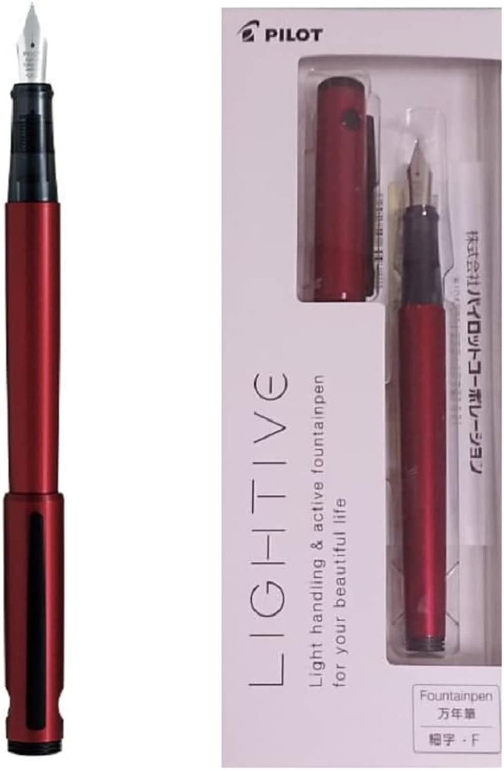 Pilot Lightive Kırmızı Dolma Kalem F Uç