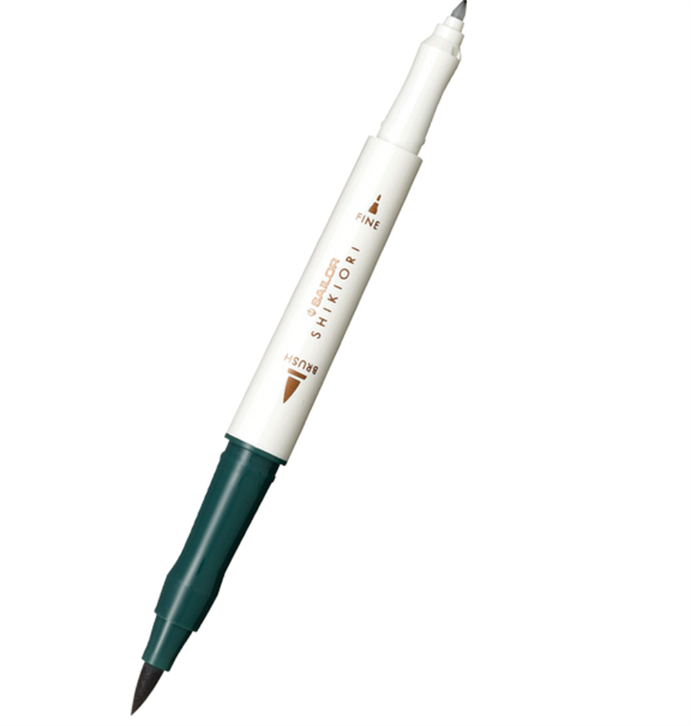 Sailor Compass Shikiori Çift Uçlu Marker - Çizim ve Yazı Kalemi - Dark Green | Miruai | 204