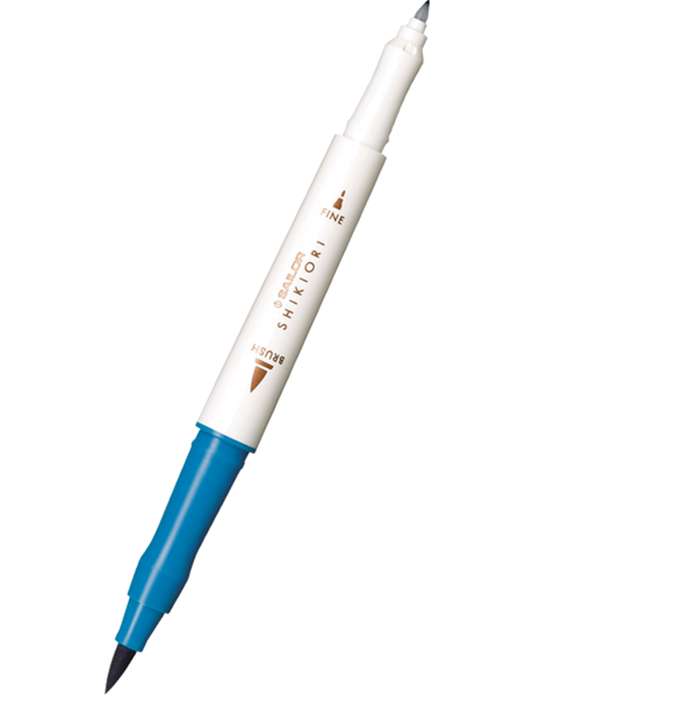 Sailor Compass Shikiori Çift Uçlu Marker - Çizim ve Yazı Kalemi - Color Dark Turquoise | Yamadori | 207