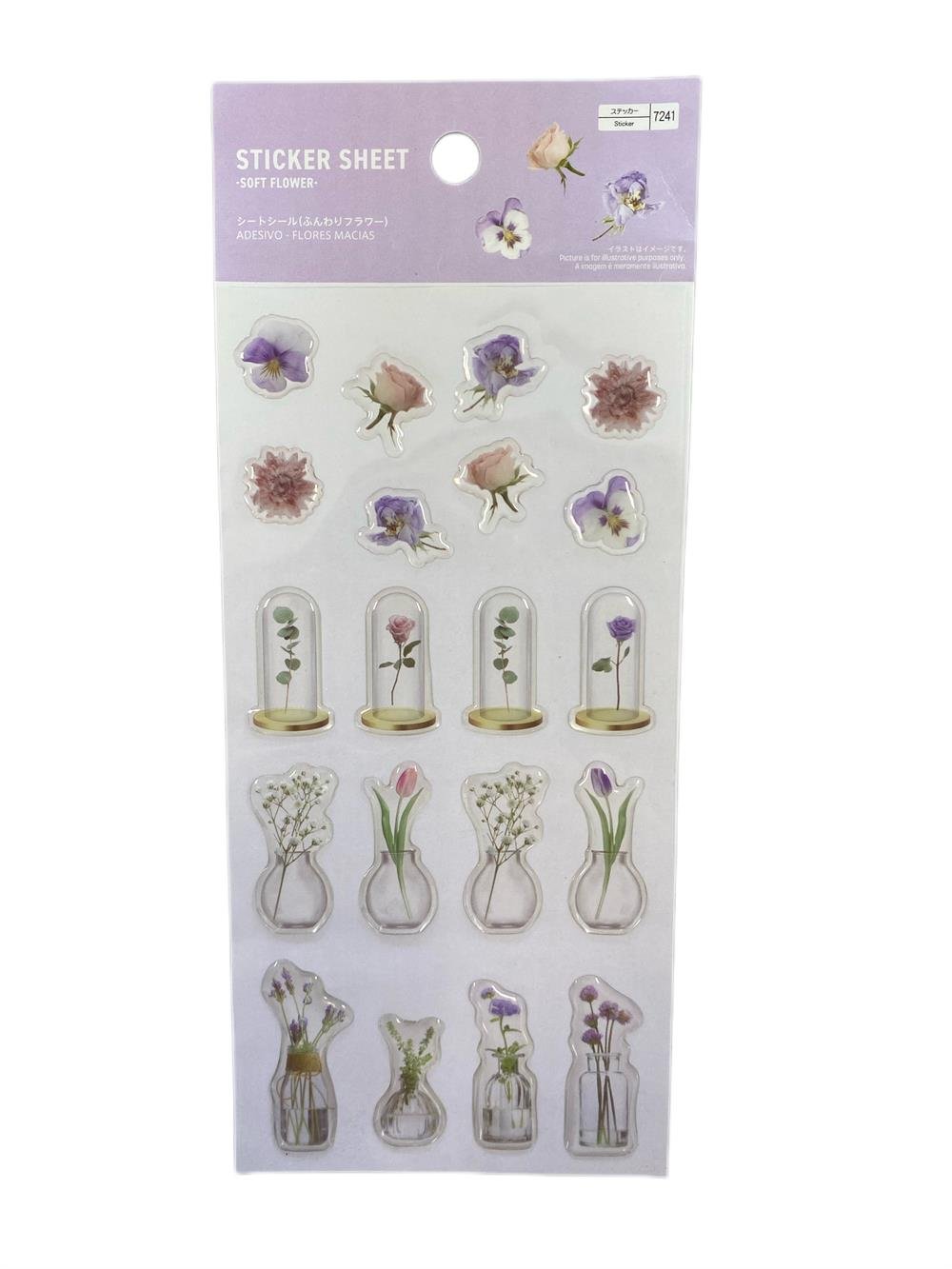 Stamp Flowers Sticker Set 