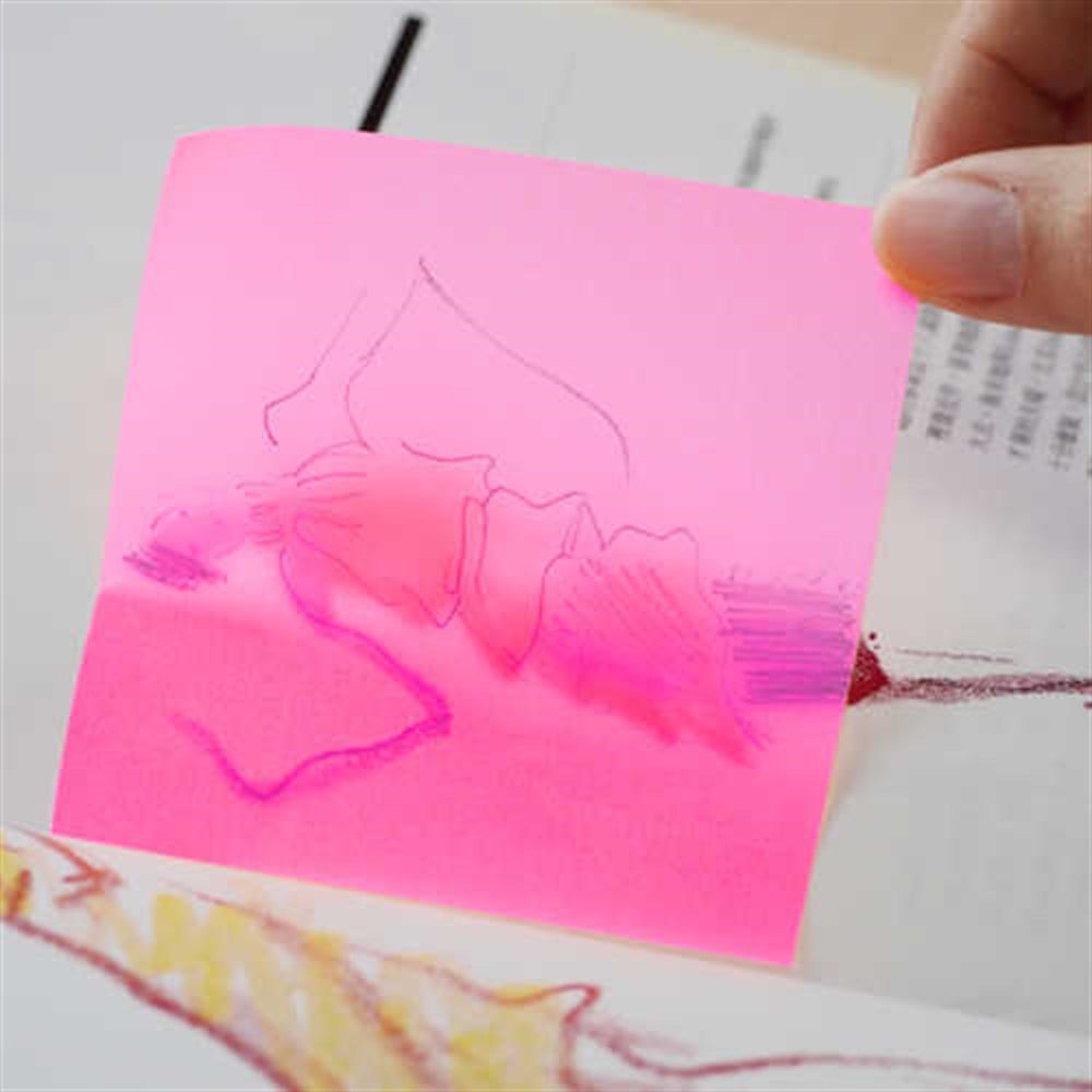 Stickn Şeffaf Yapışkanlı Not Kağıdı & Post it Saydam Pembe 76x76 mm