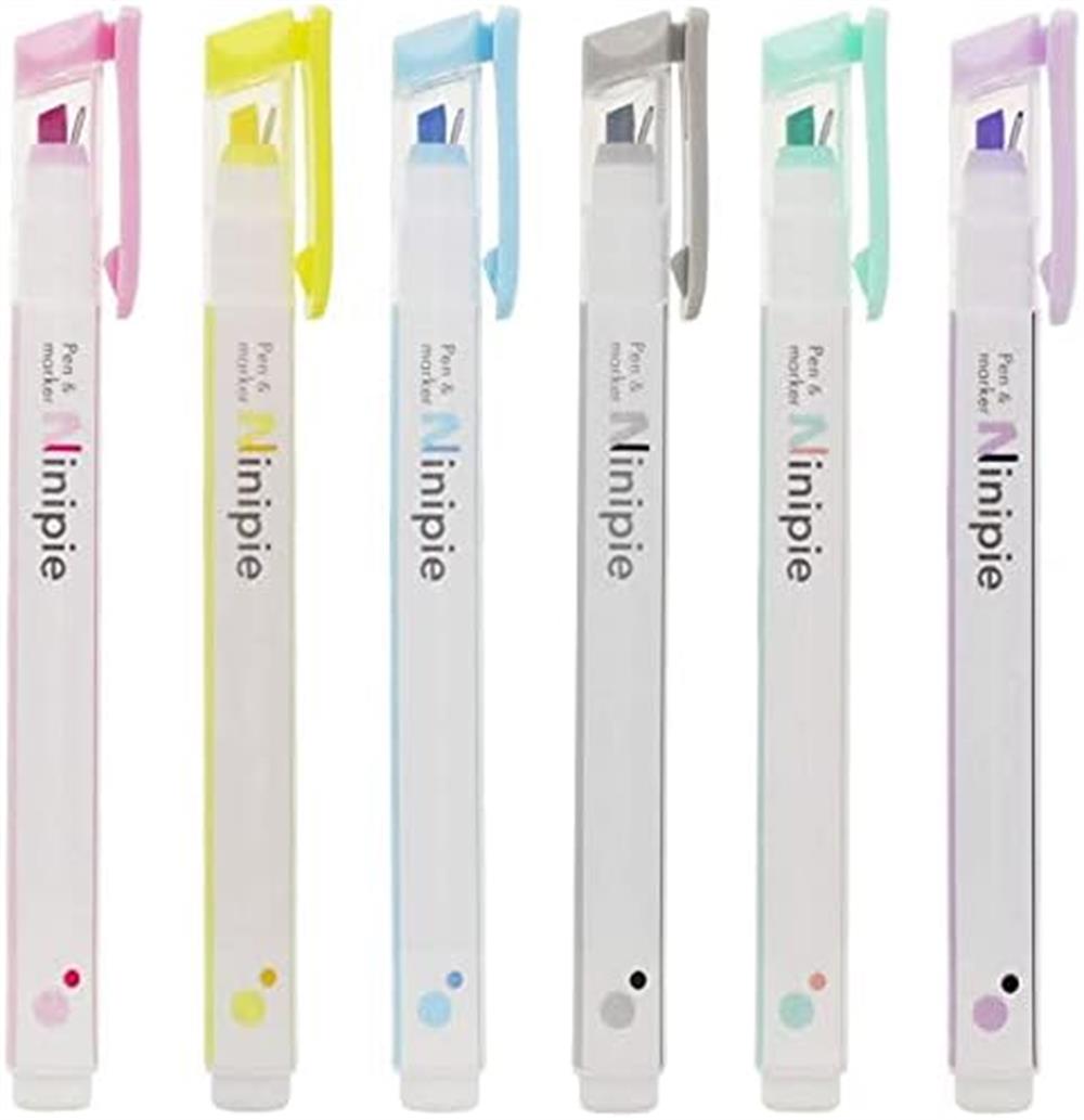Sun Star Ninipie Fosforlu Kalem ve Jel Kalem 6'lı Set Pastel Colors