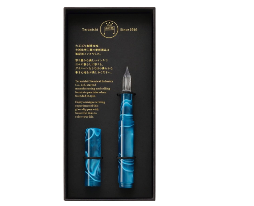 Teranishi Chemical Industry Guitar Kapaklı Cam Kalem Peacock Blue