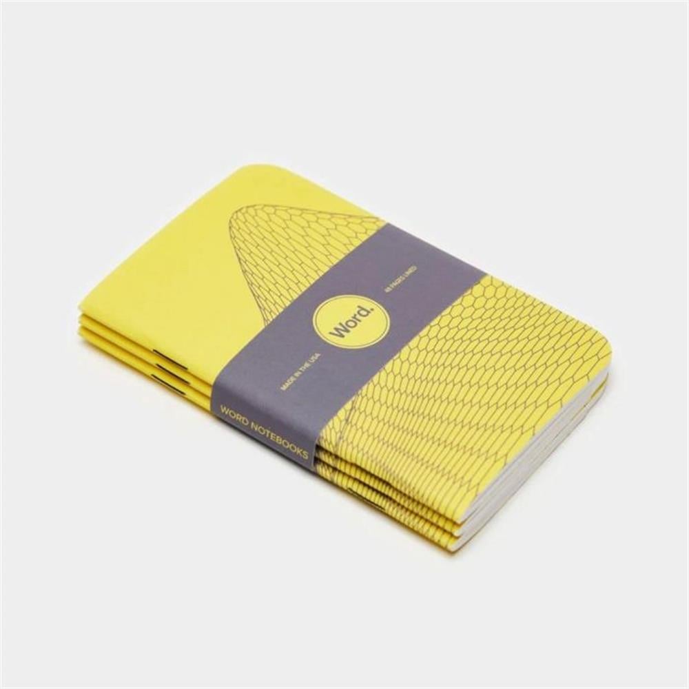 Wordnotebook 3'lü Cep Boy Digital Mountain Sarı Defter 9x14cm