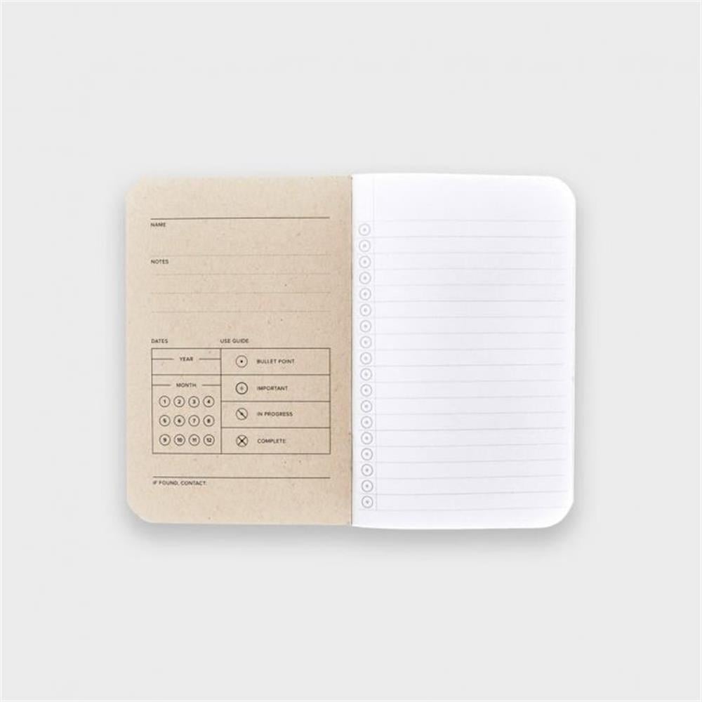 Wordnotebook 3'lü Cep Boy Digital Mountain Gri Çizgili Defter 9x14cm