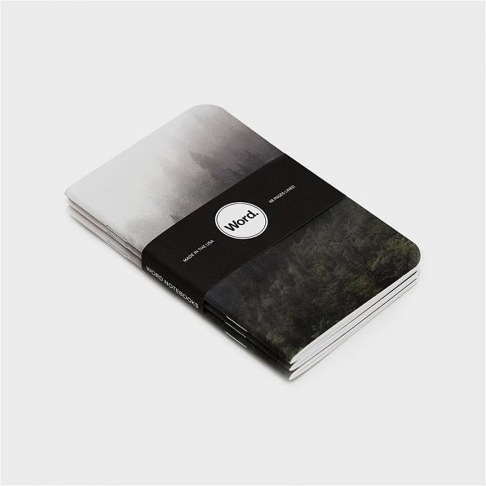 Wordnotebook 3'lü Cep Boy Mist Forest Çizgili Defter 9x14cm