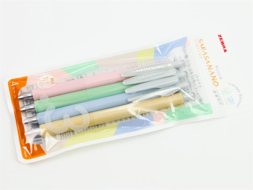 Zebra Sarasa Limited Edition Nano Series Smokey Colours 0.3 mm  4 Farklı Renk