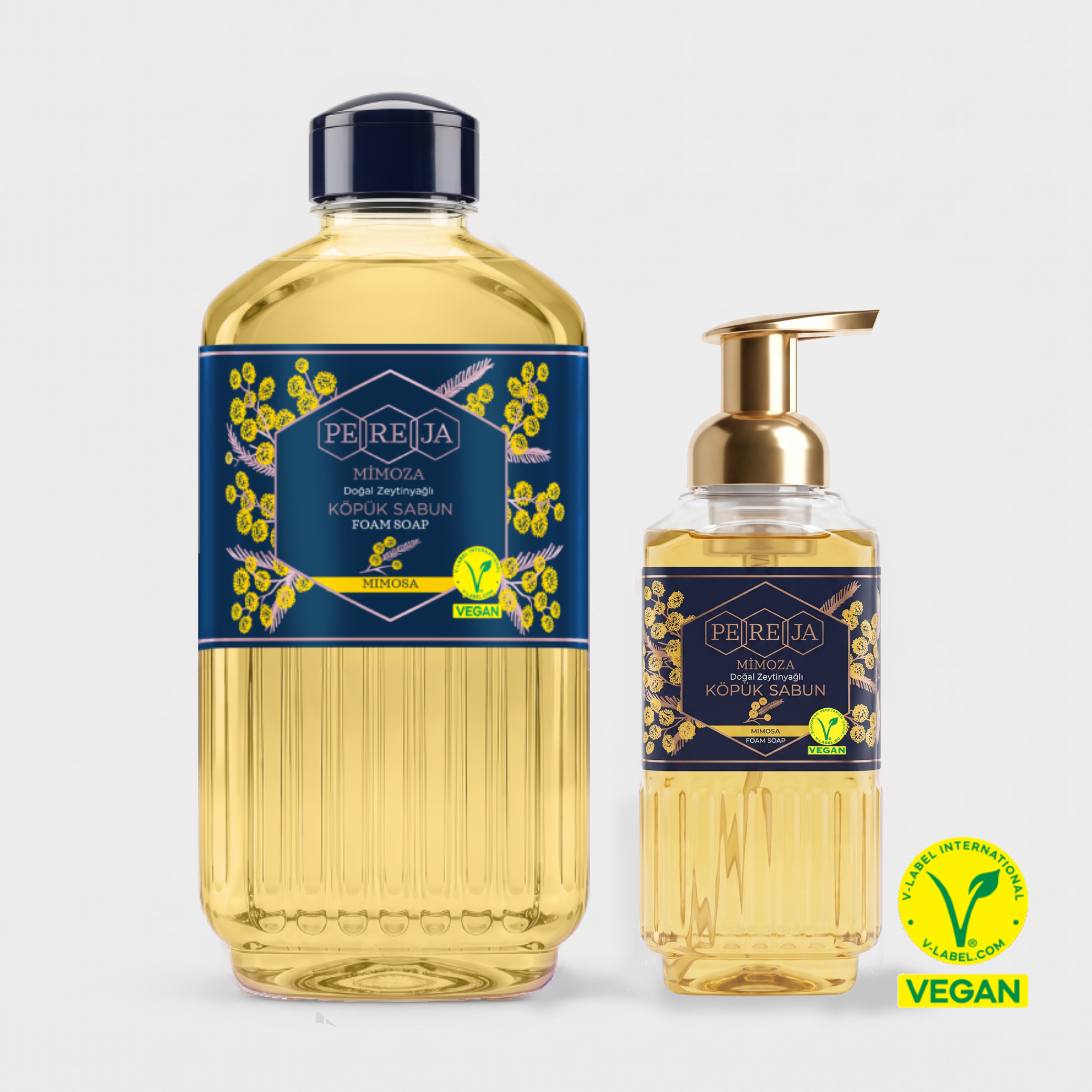 Pereja Mimoza Doğal Zeytinyağlı Köpük Sabun 1000 ml + 500 ml Avantajlı Paket